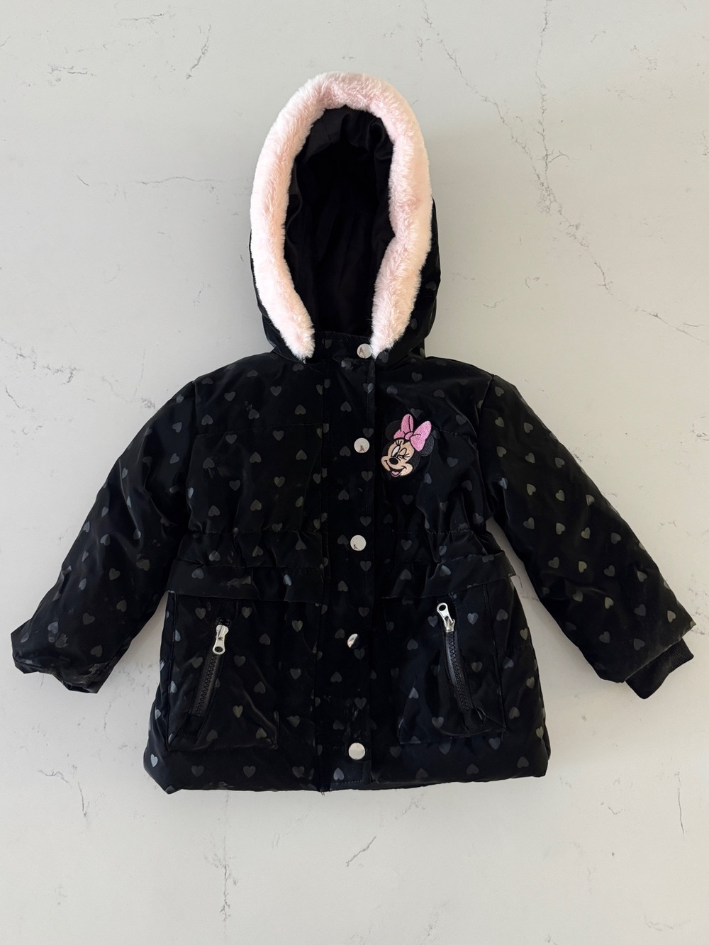 Disney Minnie Mouse Puffer Coat Girls 3T